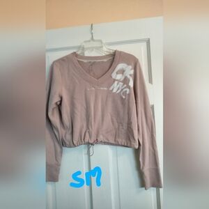 Calvin Klein Women's Mauve Sweatshirt with White Logo